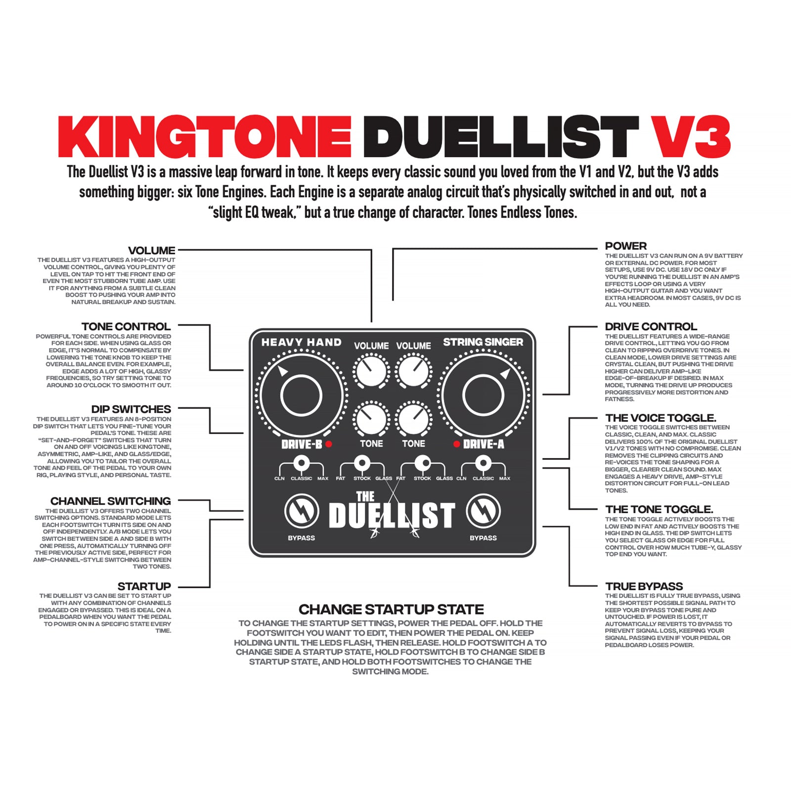 King Tone Duellist V3 Overdrive Pedal